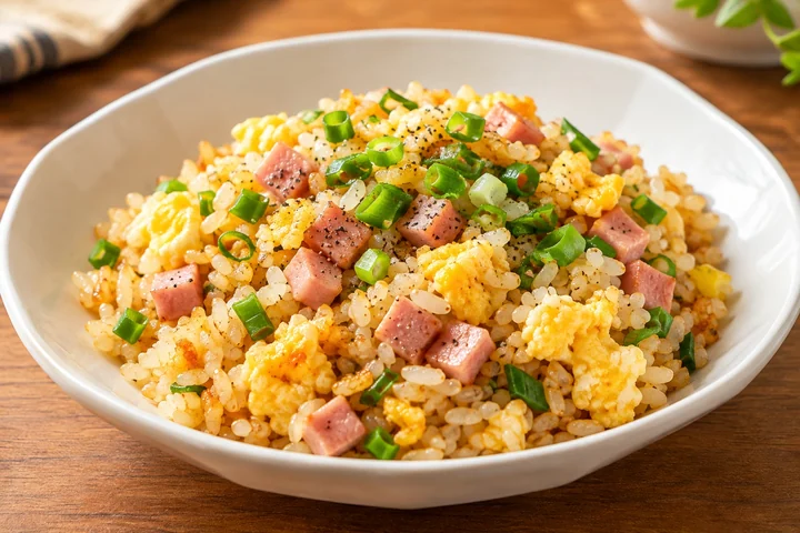 卵とハムのチャーハンの生成参考画像
